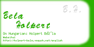 bela holpert business card